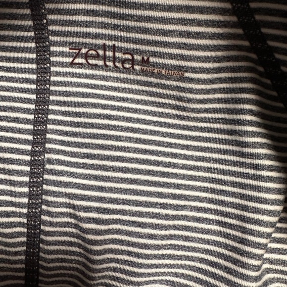 Zella Hooded Grey Stripe/Orange Zip*2Way Zipper Jacket size M - Picture 6 of 8